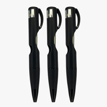Set of 3 Matte Black Body Ball Pens with Black Clip | Smooth Slider Click Mechanism | Premium Blue Ink