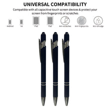 Set of 3 Matte Blue Stylus Ball Pens – Silver Clip | Mobile Touch & Click Mechanism | Blue Ink
