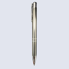 Set of 3 Metallic Glossy Ball Pens – Black, Blue & Gray Body with Silver Clip