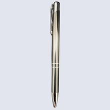 Set of 3 Metallic Glossy Ball Pens – Black, Blue & Gray Body with Silver Clip