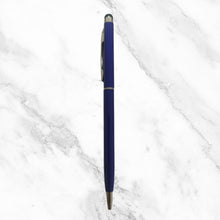 Set of 3 Premium Blue Stylus Twist Ball Pens for Men & Women | Silver Clip | 0.6mm Screw-Type Blue Ink Refills