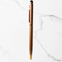 Set of 3 Stylus Metallic Glossy Rose Gold Body Ball Pens with Silver Clip –...