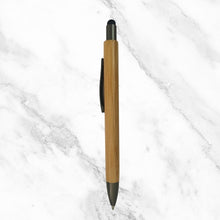 Set of 2 Premium Stylus Ball Pens – Wooden & Matte Black | Mobile Touch | Blue Ink