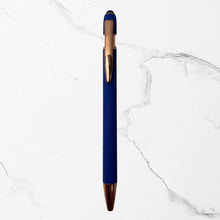 Set of 4 Premium Ball Pens – 2 Stylus Matte Blue Pens with Copper Clip & 2 Matte Maroon Pens with Black Clip | Click Mechanism | Blue Ink | Valentine Gift Set