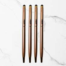 Set of 4 Rose Gold Stylus Ball Pens for Women & Men | Glossy Metallic Finish
