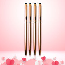 Set of 4 Stylus Metallic Glossy Rose Gold Ball Pens – Copper Clip