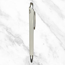 Set of 5 White Body Ball Pens with Silver Clip | Blue Ink 