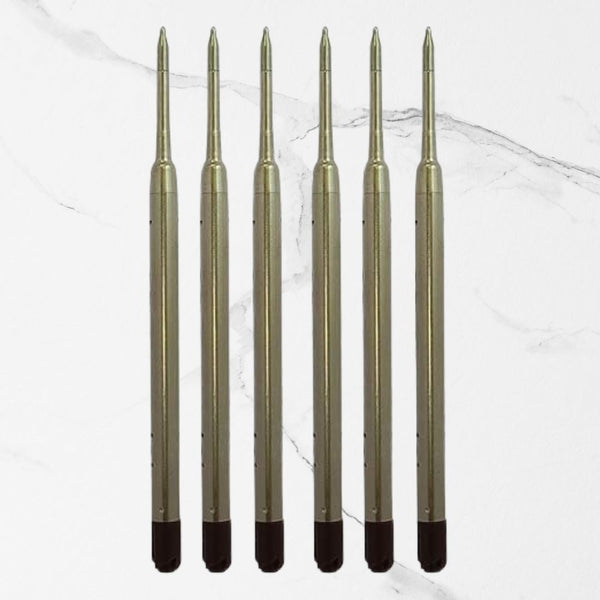 Set of 6 Coffee Scented 0.6mm Metal Jotter Refills – Smooth Blue Ink | Long-Lasting Writing | Compatible with Jotter Ball Pens