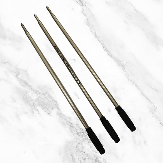 Set of 6 Cross-Compatible 1mm Ball Pen Refills | Smooth Black Ink | Premium Writing Refills for Cross-Type Twist Ball Pens