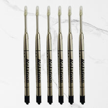 Set of 6 Metal Jotter Refills – 0.6mm Fine Tip | Smooth Black Ink | Long-Lasting, Compatible Ball Pen Refills for Daily Writing