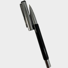 Set of 6 Metallic Glossy Black Body Ball Pens with Silver Cap