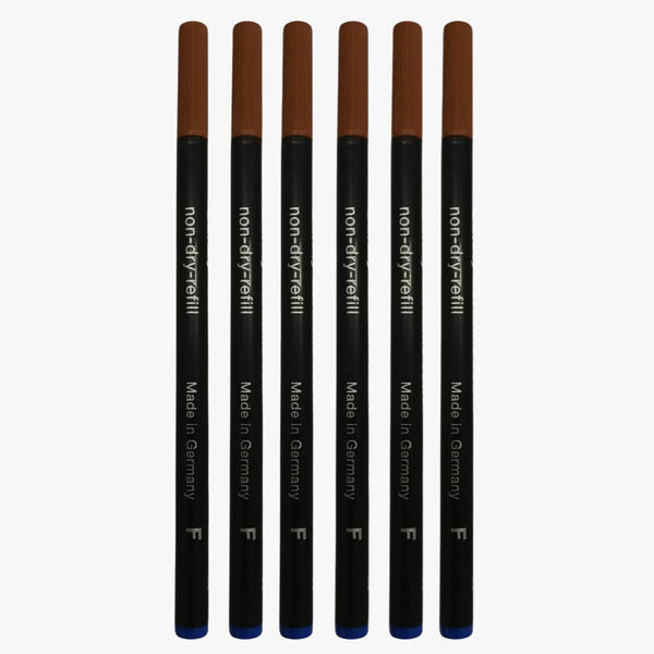 Set of 6 SCHMIDT 888 F Roller Refill – Blue Ink | German-Made Non-Dry Fine Point Refills for Smooth Writing