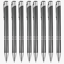 Set of 8 Metallic Glossy Gray Body with Silver Clip Click Mechanism Ball...
