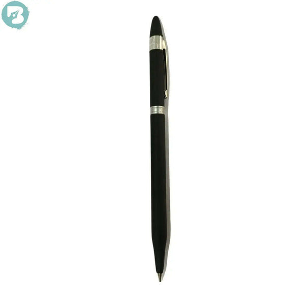 Sleek Black and Silver Slim Ball Pen – Black Ink | BallPenBazaar