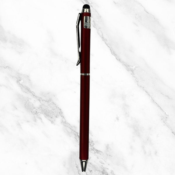 Maroon and Silver Mobile Touch Ball Pen – Blue Ink | BallPenBazaar