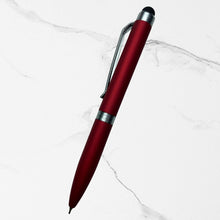 Stylus Matt Red Body Mini Ball Pen with Silver Clip | Premium Twist Mechanism | Smooth Blue Ink Writing Pen