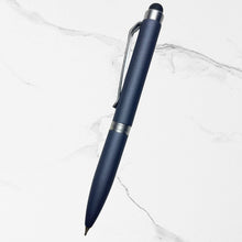 Stylus Matte Gray Body Mini Ball Pen with Silver Clip | Twist Mechanism | Compact Premium Design | Smooth Blue Ink Writing