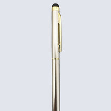 Set of 3 Stylus Metallic Glossy Silver Body Ball Pens with Gold Clip – Twist Mechanism | Blue Ink