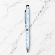 Stylus Metallic Glossy White Mini Ball Pen | Blue Ink | BallPenBazaar