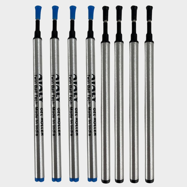 0.8 MM Roller Refill Plastic Body – Smooth Flow Writing Refill Set of 6 (3 Blue Ink + 3 Black Ink) for Daily Office & Professional Use