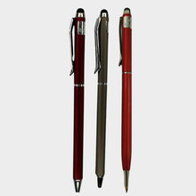 Combo of 3 Stylus Twist Ball Pens – Red, Grey & Red-Gold | Twist Mechanism | 0.6mm Blue Ink | Touchscreen Compatible