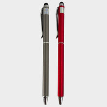 Combo of 2 Stylus Twist Ball Pens – Grey & Red Finish | Twist Mechanism | 0.6mm Blue Ink | Touchscreen Compatible