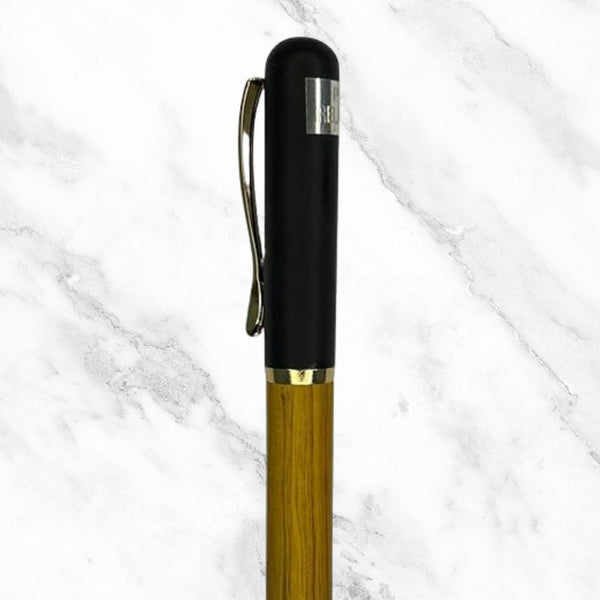 Wooden Brown Ball Pen with Black Cap – Openable Mechanism | Premium German Roller Refill Blue Ink