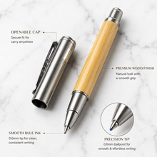 Wooden Finish Ball Pen with Silver Cap – Black Ink