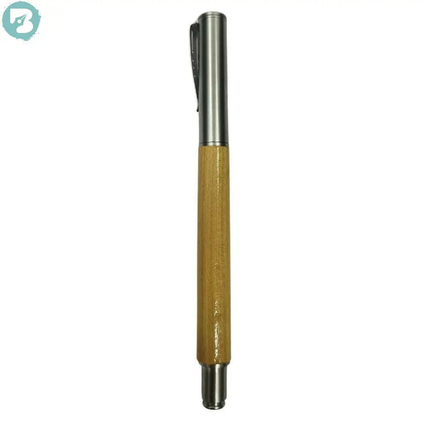 Wooden Finish Ball Pen with Silver Cap – Black Ink | BallPenBazaar