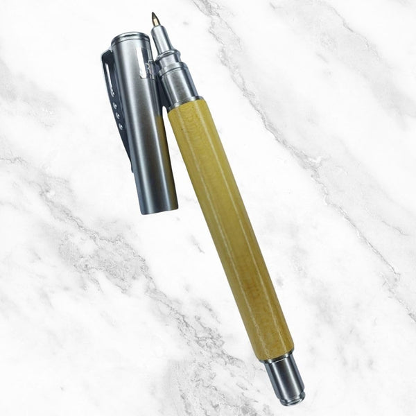 Wooden Roller Pen – Premium Openable Design | Blue Ink Roller Refill