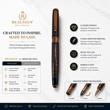Ballpen Bazaar  Ballpen Bazaar Metallic Glossy Dark Blue Designer Grid Ball Pen with Copper Clip | Openable Cap | Blue Ink | 1 Pen with 1 Extra Blue Refill | Premium Metal Writing Pen for Office, Students, Business, Executive Gifting with Name Engraving