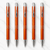 Ballpen Bazaar Metallic Glossy Orange Ball Pen Set of 5 with Silver Clip | Click Mechanism | Blue Ink | Includes 5 Free Extra Refills | Premium Metal Pens for Office, School, Business, Professionals and Gifting