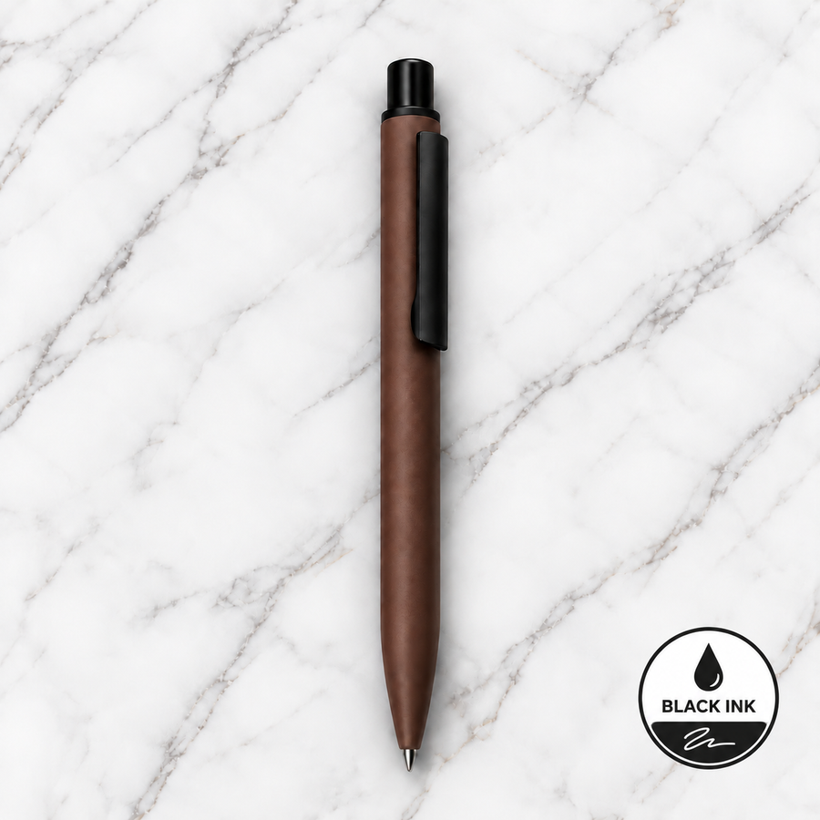 Matt Burgundy Metal Ball Pen with Black Clip | Click Mechanism | Black Ink | 1 Extra Refill Included