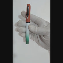 Ballpen Bazaar Matt White & Green Dual Colour Ball Pen with Orange Magnetic Cap & Black Clip | Openable Mechanism | Tiranga Shade Independence Day Special | Black Ink | 1 Pen + 1 Extra Refill