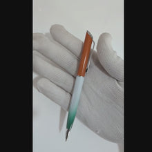 Ballpen Bazaar Matt Orange White and Green Tiranga Radiant Ball Pen with Silver Clip and Indian Flag Logo | Twist Mechanism | Blue Ink | 1 Pen + 1 Free Refill