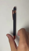 BallPenBazaar Premium Stylus Ball Pens with Matte Black Body & Rose Gold Clip
