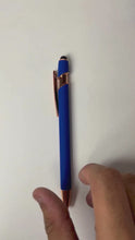 BallPenBazaar Premium Stylus Ball Pens with Matte Blue Body & Rose Gold Clip
