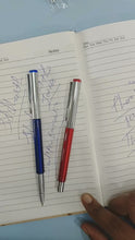 Ballpen Bazaar Metallic Glossy Red Ball Pen with Silver Cap | Openable Mechanism | Smooth Blue Ink Writing Pen | Premium Metal Ball Pen for Office, School & Gifting