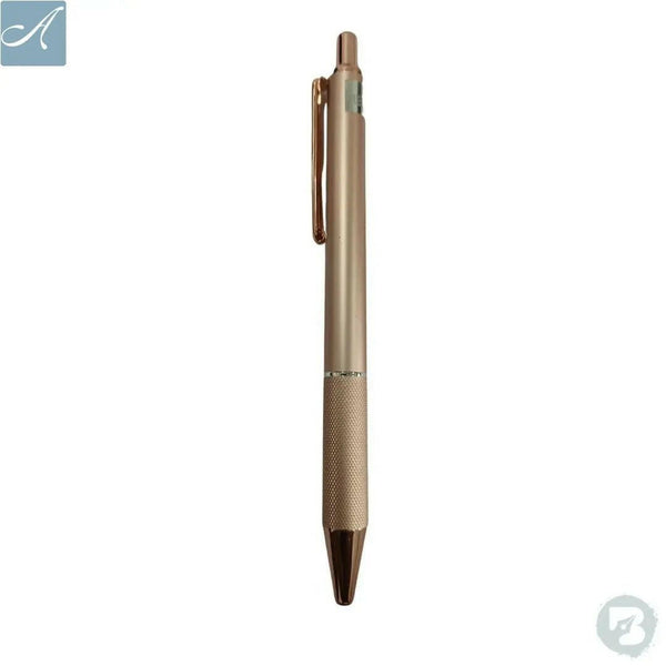 Rose Gold and Brown Metal Pen – Elegant and Comfortable for Smooth Writing with Plastic Jotter Refill Blue Ink.